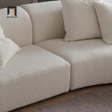  Ghế sofa băng cong xinh xắn đẹp BT195 Marfa 2m8 trắng kem 