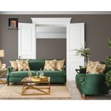  Bộ ghế sofa vải nhung xanh lá KT117 Yazzie đính nút sang trọng 