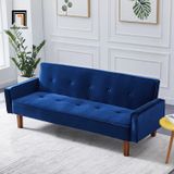  Sofa giường nằm giá rẻ GB71 Morones 2m vải nhung xám trắng 