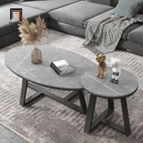  Bàn sofa xinh xắn cho sảnh chờ BSF10 Mebas mặt đá oval 80cm 