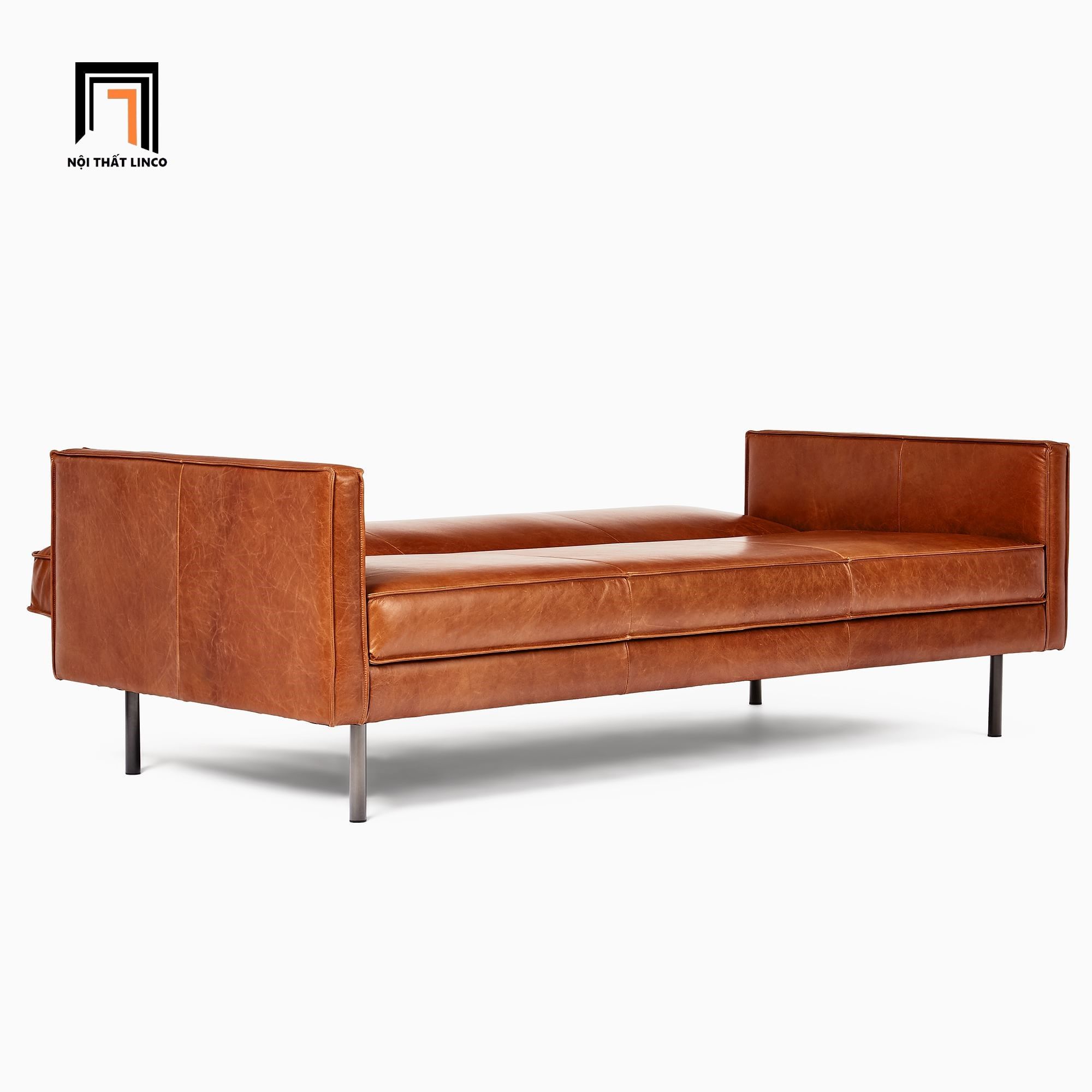  Ghế sofa băng bật giường dài 2m GB14 Axel bọc da công nghiệp 