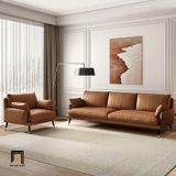  Bộ ghế sofa góc da giả màu nâu GT213 Peoria 2m4 x 1m6 cao cấp 