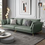  Ghế sofa băng dài 2m3 da giả xanh lá BT276 Tipton chân inox đẹp 