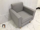 Ghế đơn sofa phòng khách NS05 giá rẻ xám trắng vải bố 