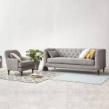  Bộ ghế sofa gia đình KHQ95 Wright màu xám trắng đinh nút 
