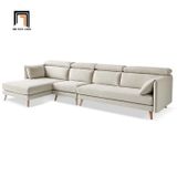  Bộ ghế sofa góc L đẹp trắng kem GT255 Pecos 3m x 1m6 gật gù 