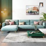  Bộ ghế sofa góc L 2m4 x 1m6 GT55 Velor xám tro vải nhung 