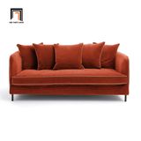  Ghế sofa băng vải nhung màu cam BT95 Hoek dài 2m chân inox 