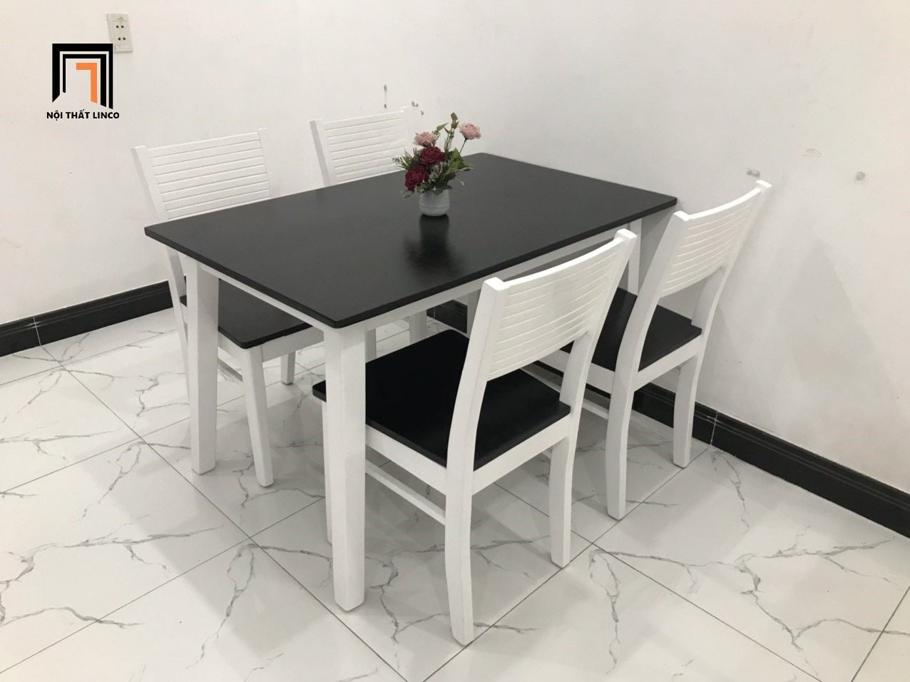  Set bàn ghế ăn giá rẻ 4-KH4-G7-B108-dentrang cho chung cư đẹp 