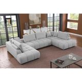  Set ghế sofa chữ U nệm ngồi chia múi UT32 Reindy vải nỉ 3m15 