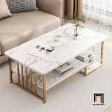  Bàn sofa mặt đá xám chữ nhật BSF77 Vigo 1m x 50 cho nhà nhỏ 