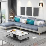  Ghế sofa góc L da công nghiệp GT171 Sheridon 2m3 x 1m55 xám ghi 