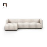  Bộ ghế sofa góc GT80 Augustine 2m4 x 1m6 màu trắng kem 