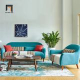  Ghế sofa băng cong phối màu nỉ BT309 Nexon phòng khách nhỏ 
