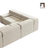  Bộ ghế sofa U vải nỉ xám trắng UT7 Paden dài 2m4 xinh xắn 