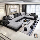  Bộ ghế sofa chữ U cao cấp UT4 Bearden 4m05 phối màu nỉ đẹp 
