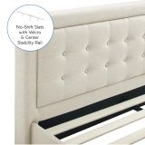  Giường ngủ vải nỉ trắng kem GN3 Pinheiro cho căn hộ chung cư 