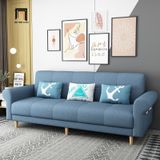  Ghế sofa giường tay cong giá rẻ GB112 Beiro 2m1 vải nỉ xám đậm 