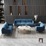  Ghế sofa đơn sang trọng DT79 Genlis bọc vải nhung xám đen 