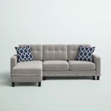  Ghế sofa góc L màu xám trắng GT7 Yadira dài 2m2 x 1m6 