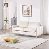  Set ghế sofa nỉ màu trắng kem KT137 Cedar kiểu dáng sang trọng 