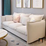  Ghế sofa băng nỉ trắng kem BT150 Boige 2m có 3 nệm ngồi 