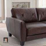  Set ghế sofa màu nâu cho gia đình KT142 Nayelys bọc da Pu đẹp 