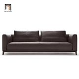  Set ghế sofa cho văn phòng làm việc KT63 Monda da giả nâu đậm 
