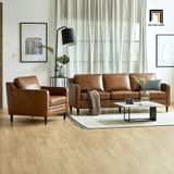 Ghế sofa băng gia đình BT33 Abbot dài 2m bọc da giả màu da bò 