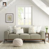  Ghế sofa băng sang trọng 2m1 BT177 Conley bọc da giả nâu đậm 