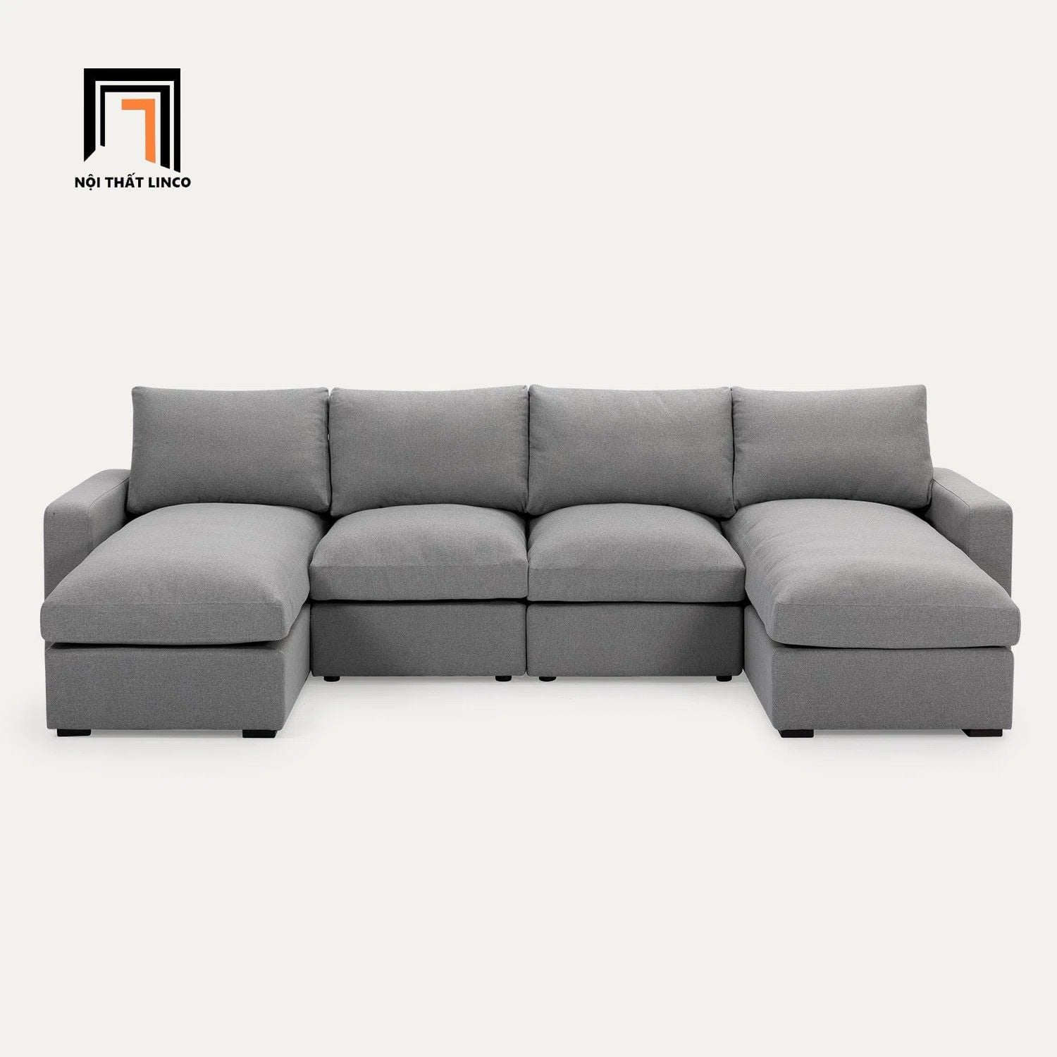 Bộ ghế sofa góc chữ U GT22 Ushape 2m8 x 1m6 màu xám đen 