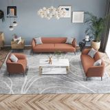  Bộ ghế sofa bọc da giả màu carrot KT116 Sorum cho văn phòng 