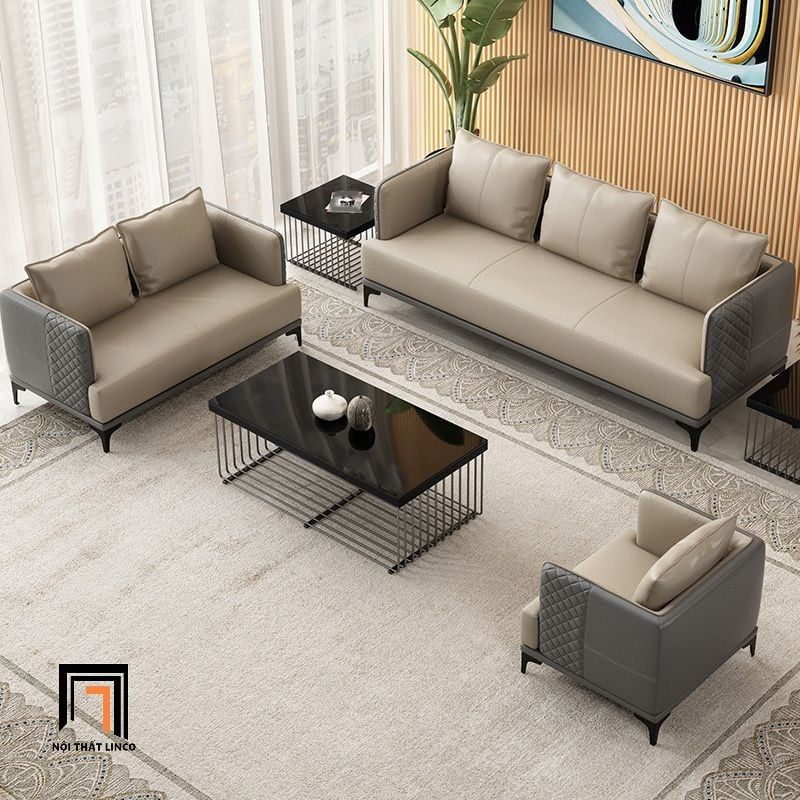  Ghế sofa băng da công nghiệp BT275 Chieti dài 2m sang trọng 