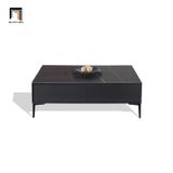  Bàn sofa gia đình chữ nhật 2 hộc kéo BSF48 Raheem màu đen 