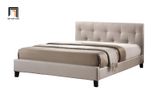  Giường ngủ xinh xắn 1m6 x 2m GN4 Mork vải nhung trắng kem 