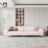  Ghế sofa băng da công nghiệp BHQ11 Palau dài 2m6 xám trắng 