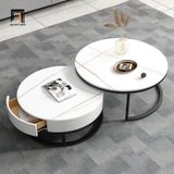  Cặp bàn sofa đôi xinh xắn  BSF30 Simon mặt đá 2 màu đen trắng 