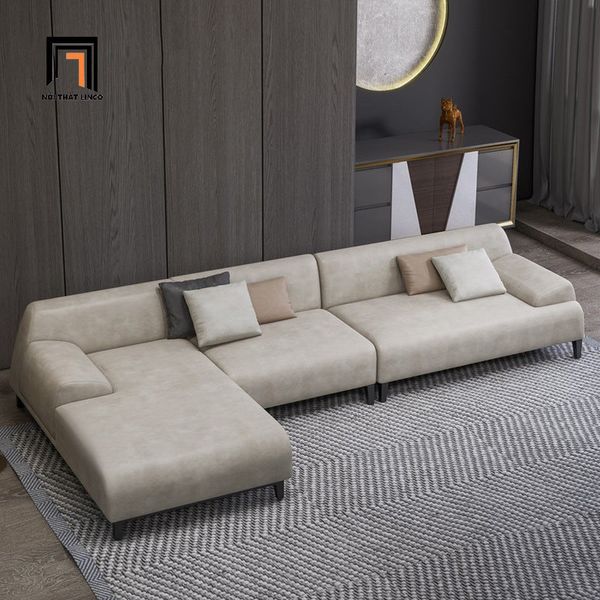 ghế sofa góc L da giả màu xám 2m7 x 1m7