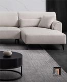  Sofa góc L 2m4 x 1m6 chung cư GT248 Hilda vải nỉ xám trắng 