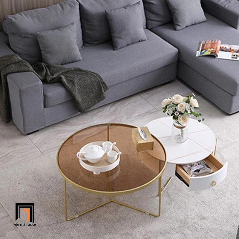  Cặp bàn sofa phòng khách tròn BSF6 Colen cho chung cư đẹp 