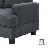  Bộ ghế sofa vải nỉ nhỏ gọn KT8 Poll màu xám đen giá rẻ 