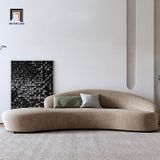  Ghế sofa băng cong cho tiệm shop 2m4 BT193 Cruces vải nhung xám 