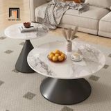  Cặp bàn sofa mặt đá tròn BSF84 Rockvale khung chân sắt xòe 