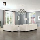  Set ghế sofa màu trắng kem KT121 Peggy vải nỉ cho gia đình 