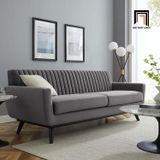  Ghế sofa văng sang trọng BT108 dài 2m xám đen vải nhung 