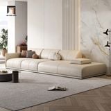  Ghế sofa băng dài 2m6 cao cấp BT340 Condron da Pu trắng kem 