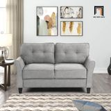  Bộ ghế sofa gia đình hiện đại KT97 Aliete vải nhung màu xám 