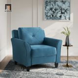  Ghế sofa đơn thư giãn giá rẻ DT114 Lourdez màu xám trắng 
