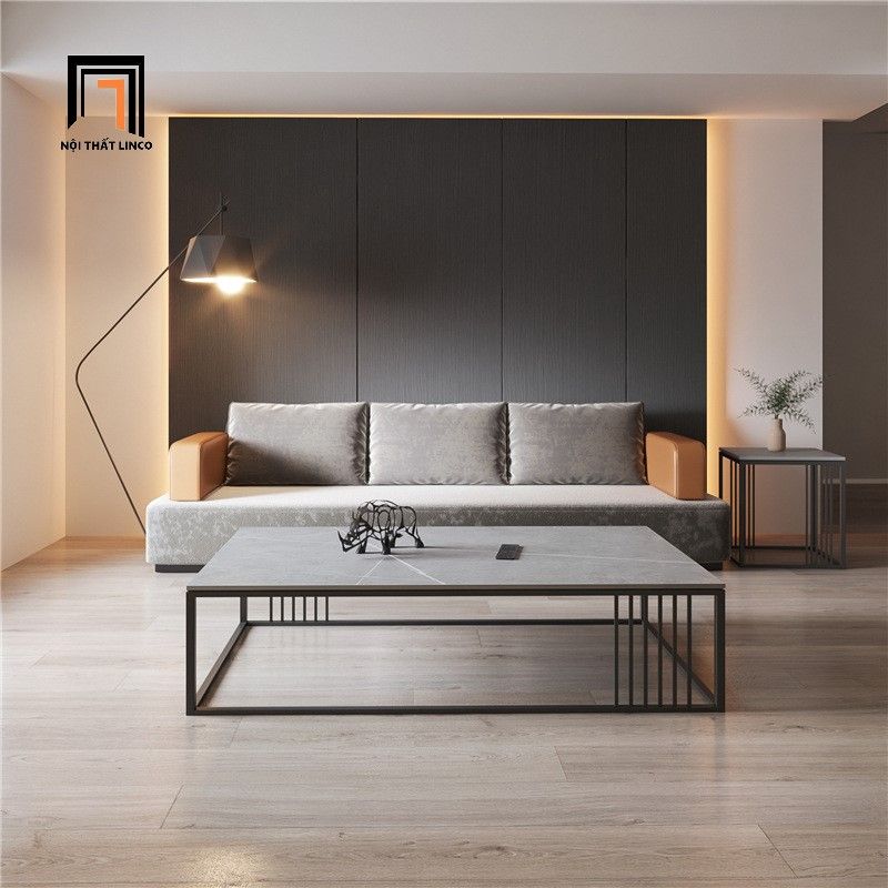  Bàn sofa giá rẻ mặt đá xám chữ nhật BSF83 Smartee 1m2 x 60 