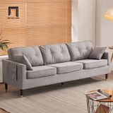  Ghế sofa băng vải nỉ đẹp BT303 Klatovy dài 2m2 màu xám ghi 